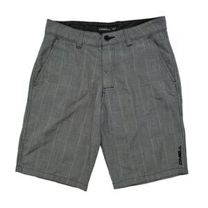 O’NEILL Black White Checker Plaid Shorts Size 28 Mens Casual Slim Leg